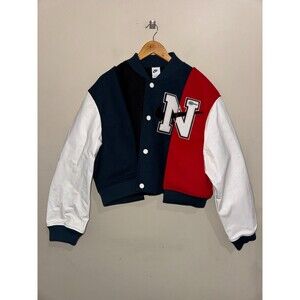 Nike by YOON Oversized Varsity Jacket Wool Leather FZ0280-010 Women's M NEW